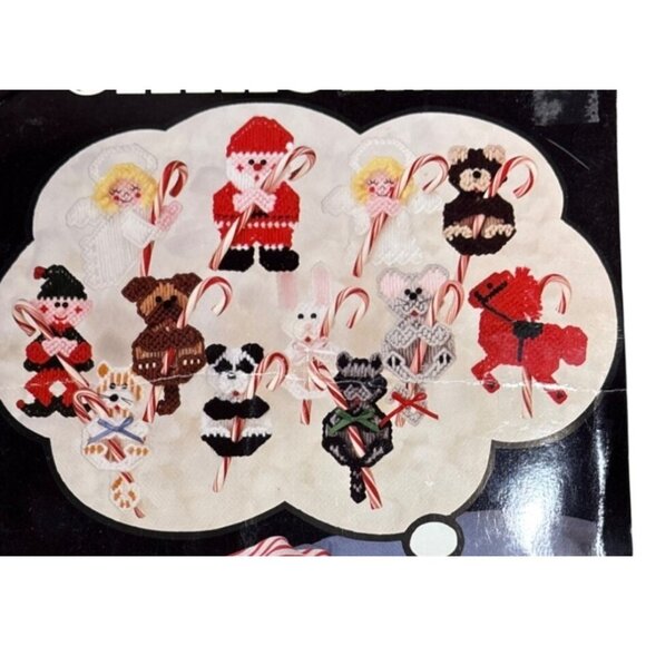 Candy Cane Christmas Plastic Canvas Pattern Booklet By Sue Penrod 12 Ornaments - Picture 2 of 4